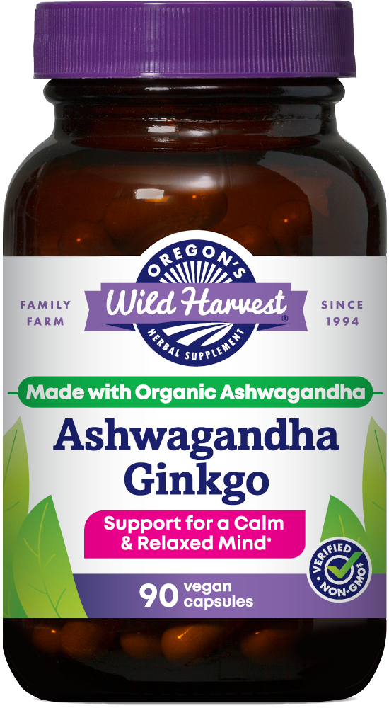 Organic Ashwagandha Ginkgo Capsules | Oregon's Wild Harvest