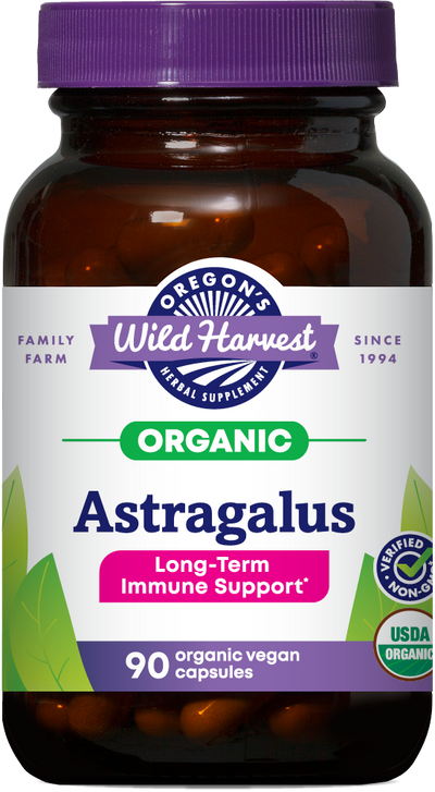 Astragalus organic 90ct capsules bottle front