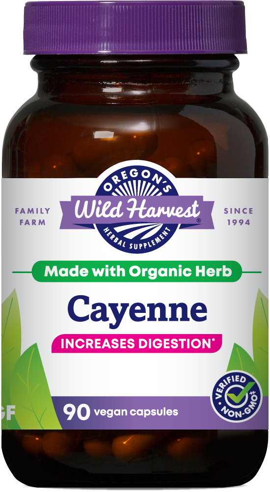 Cayenne 90ct capsules bottle front