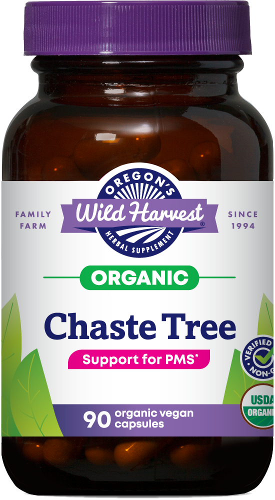 Chaste Tree organic 90ct capsules bottle front