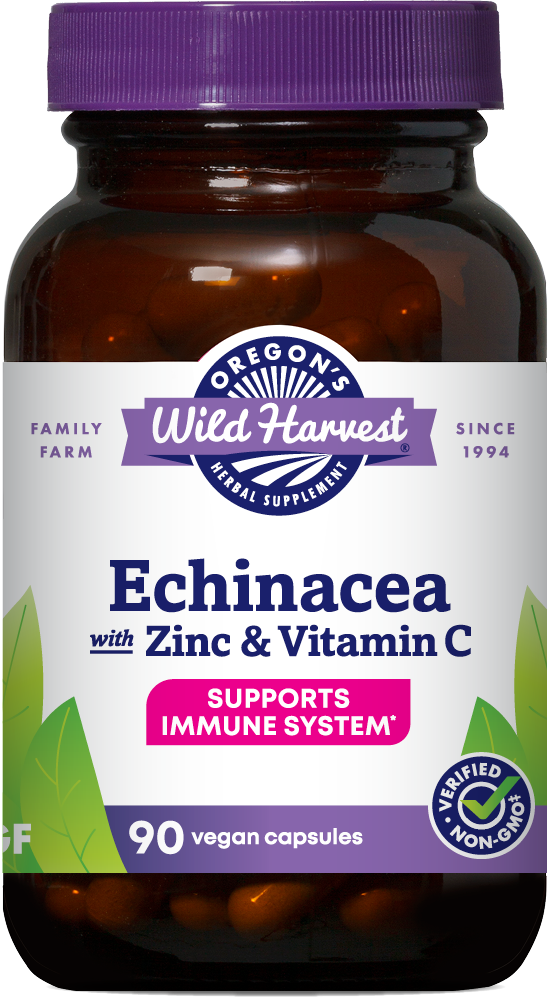 Echinacea with Zinc and Vitamin C 90ct capsules bottle front