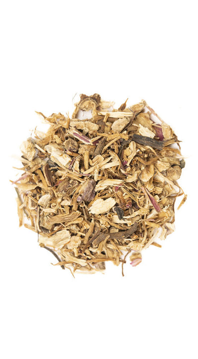 Echinacea organic dried root cut and sift pile