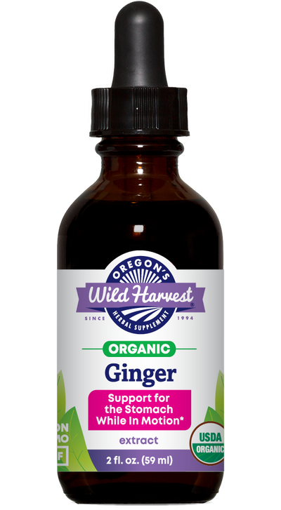 Ginger organic 2oz extract bottle front