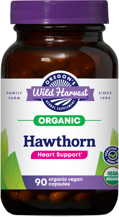 Hawthorn organic 90ct capsules bottle front