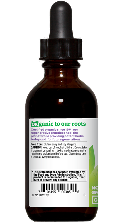 Hawthorn organic 2oz extract bottle left