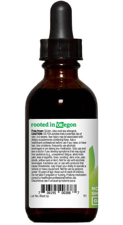 Kava 2oz extract bottle left