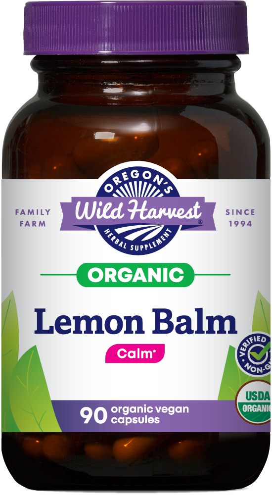 Lemon Balm organic 90ct capsules bottle front