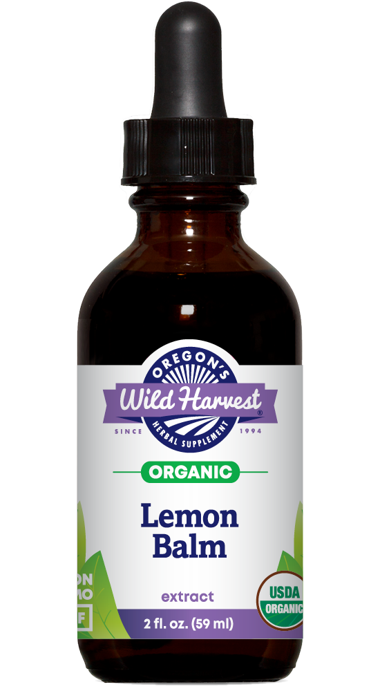 Lemon Balm organic 2oz extract bottle front