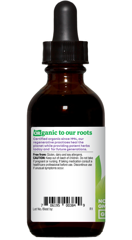 Lemon Balm organic 2oz extract bottle left