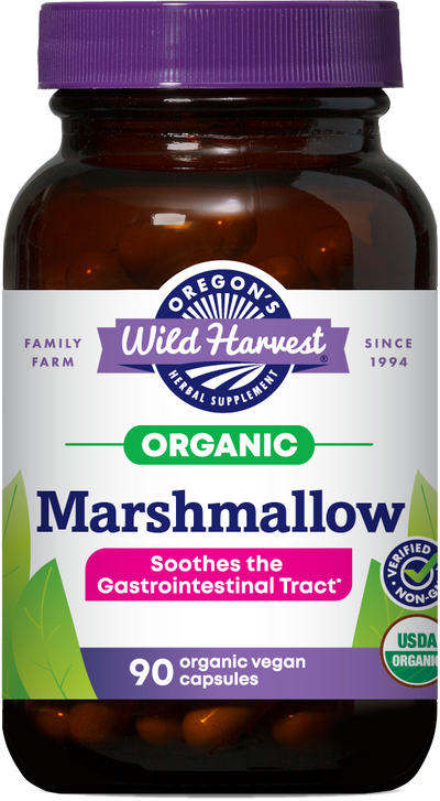 Marshmallow organic 90ct capsules bottle front