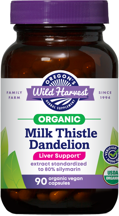 Milk Thistle Dandelion 90ct capsules bottle front