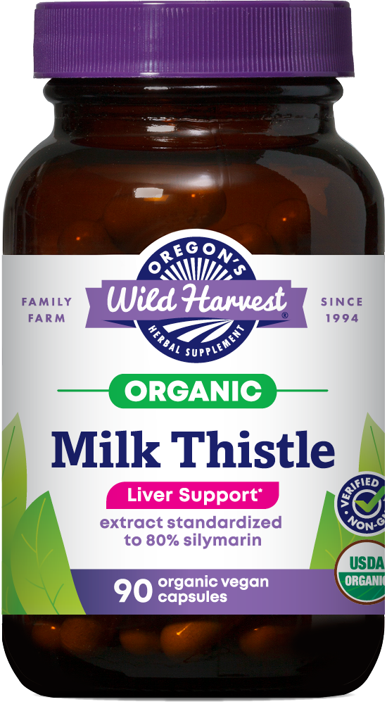 Milk Thistle organic 90ct capsules bottle front