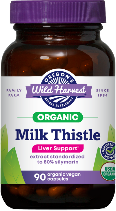 Milk Thistle organic 90ct capsules bottle front