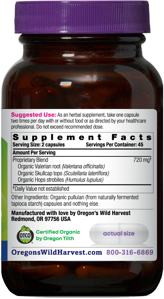 Organic Muscle Relax Capsules | Oregon's Wild Harvest