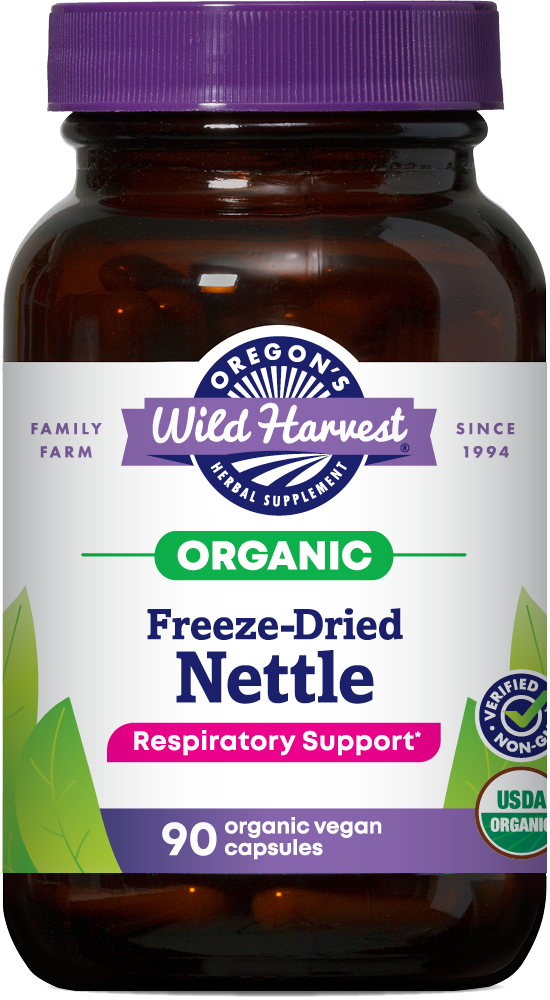 Nettle Freeze Dried 90ct organic capsules bottle front