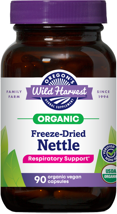 Nettle Freeze Dried 90ct organic capsules bottle front