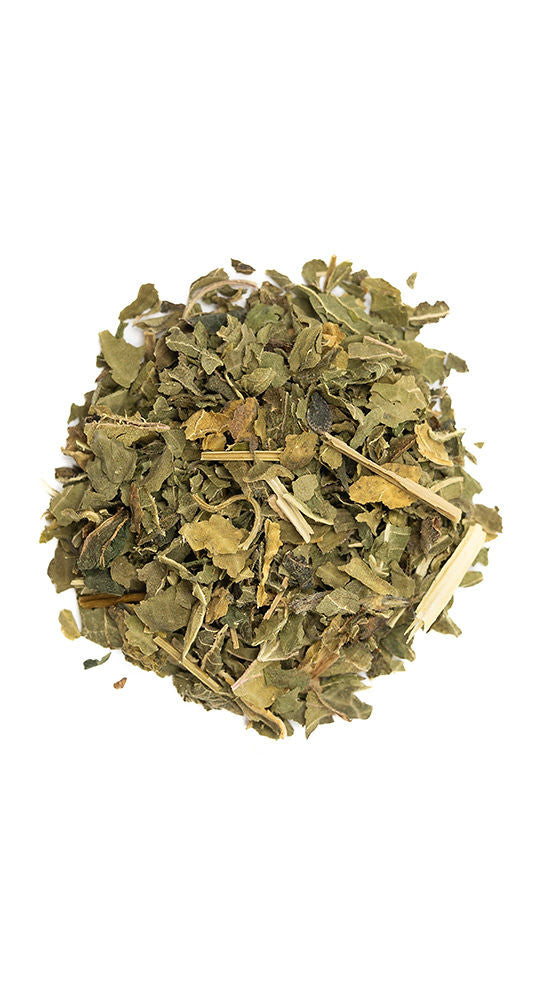 Nettle organic dried leaf cut and sift pile