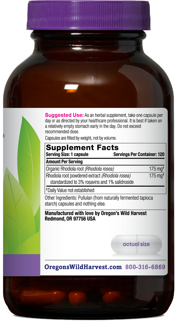 Rhodiola Rosea 200 Mg - 120 Gélules - Extrait De Plante Anti-stress - Marque Wish Pharmaceutical