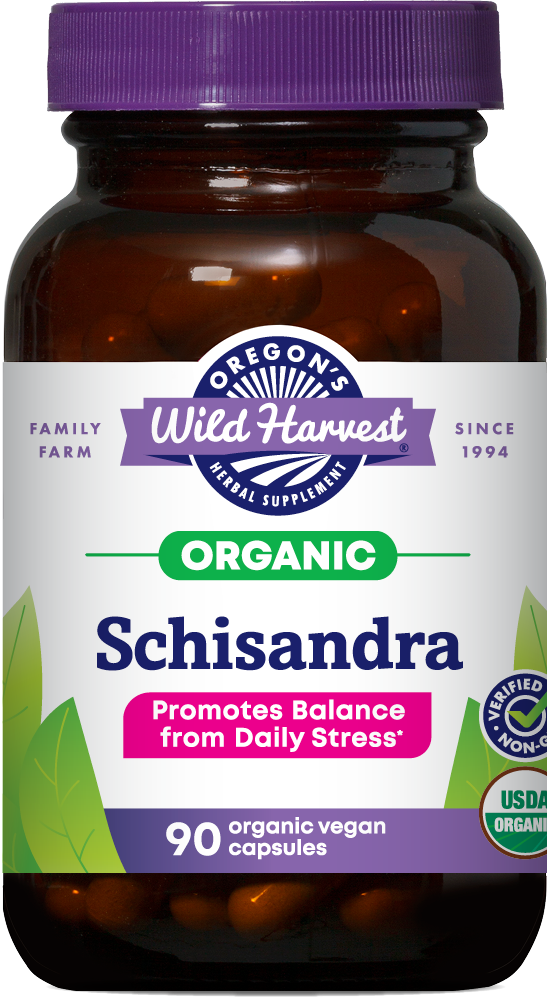 Schisandra organic 90ct capsules bottle front