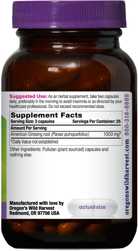 American Ginseng Capsules | Oregon's Wild Harvest