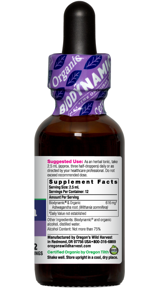 Ashwagandha, Biodynamic Herbal Tonic 1 oz – Oregon's Wild Harvest