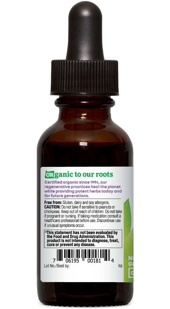 Astragalus organic 1oz extract bottle left