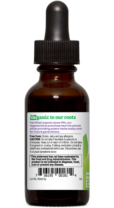 Astragalus organic 1oz extract bottle left