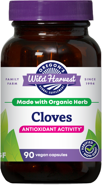 Cloves 90ct capsules bottle front