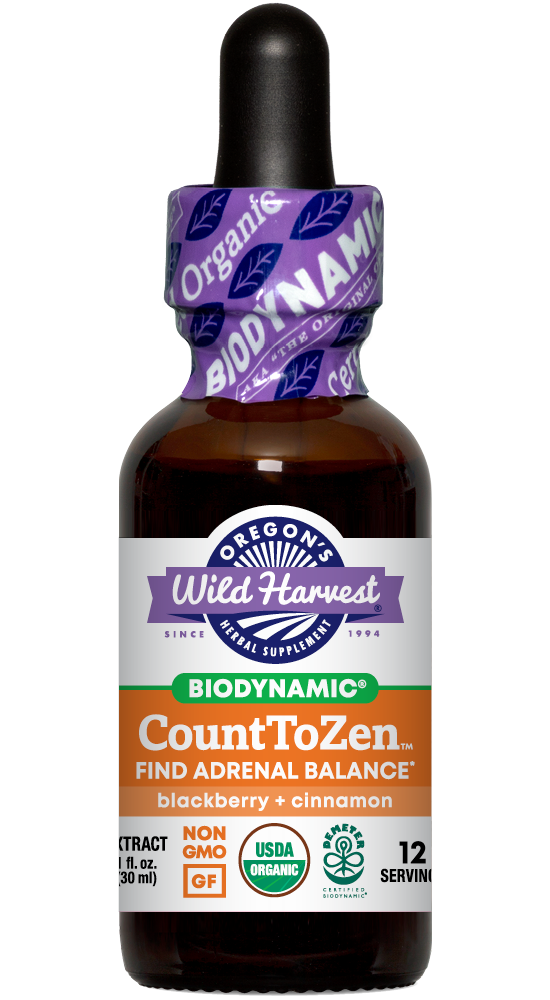 CountToZen™ organic 1oz Biodynamic Herbal Tonic bottle front