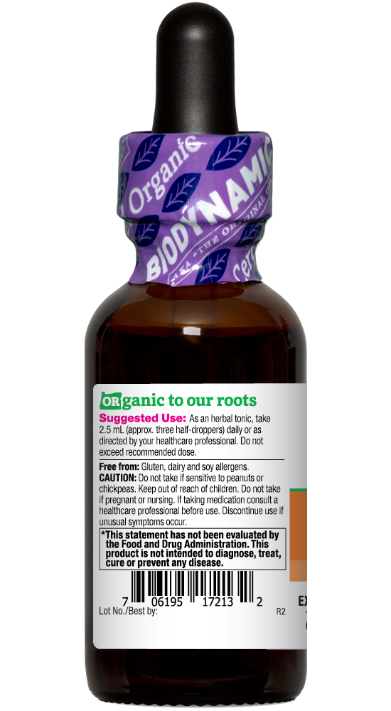 CountToZen™ organic 1oz Biodynamic Herbal Tonic bottle left