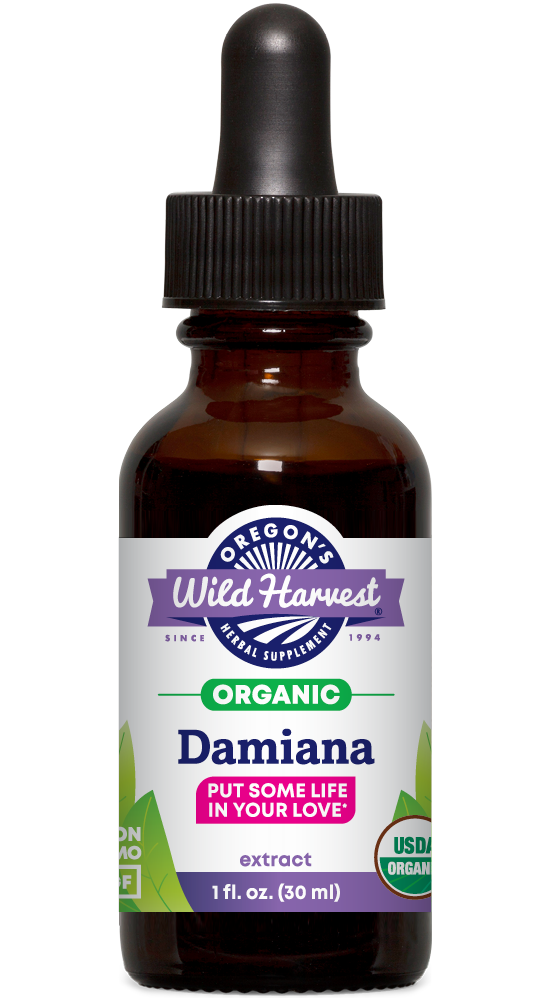 Damiana organic 1oz extract bottle front