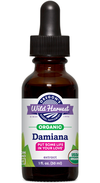 Damiana organic 1oz extract bottle front