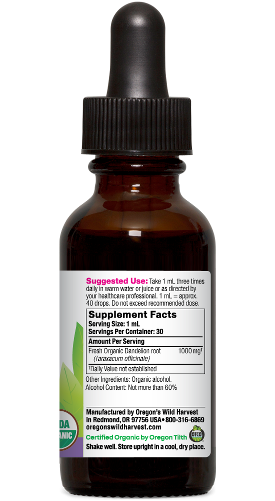Organic Dandelion Root Liquid Extract | Oregon's Wild Harvest