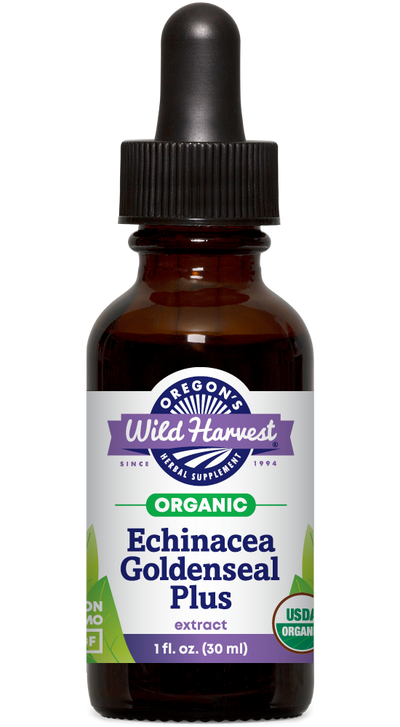 Echinacea Goldenseal Plus organic 1oz extract bottle front