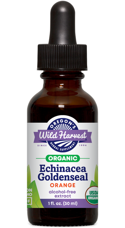 Echinacea Goldenseal alcohol free organic 1oz extract bottle front