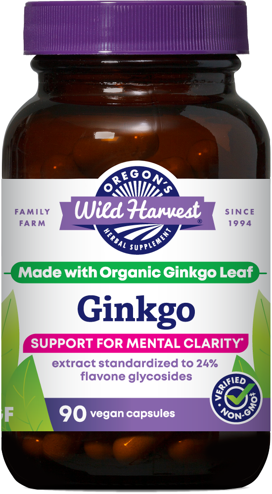 Ginkgo 90ct capsules bottle front