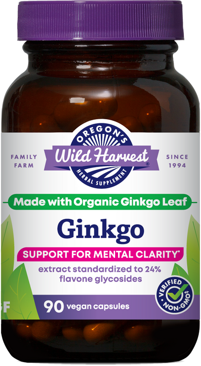 Ginkgo 90ct capsules bottle front