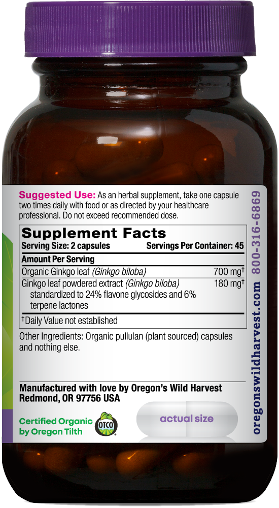 Ginkgo 90ct capsules bottle right