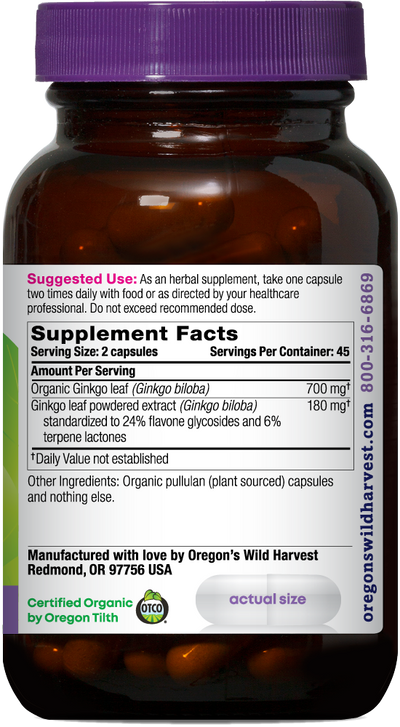 Ginkgo 90ct capsules bottle right