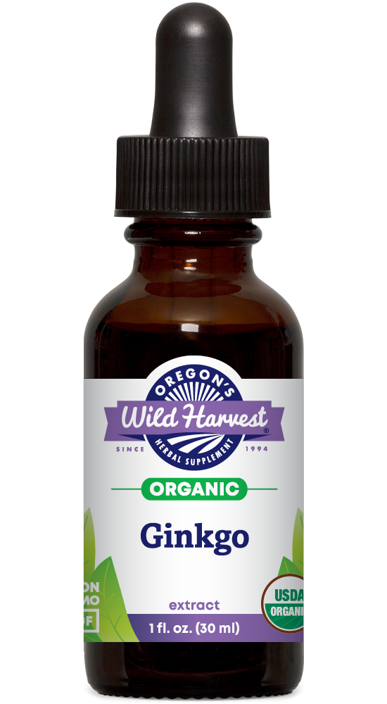 Ginkgo organic 1oz extract bottle front