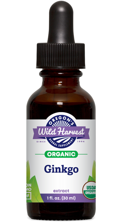 Ginkgo organic 1oz extract bottle front