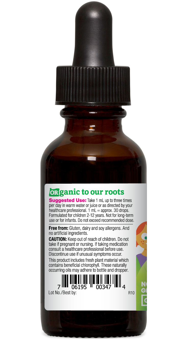 Alcohol-Removed KIDS Echinacea Goldenseal, Organic 1oz. left