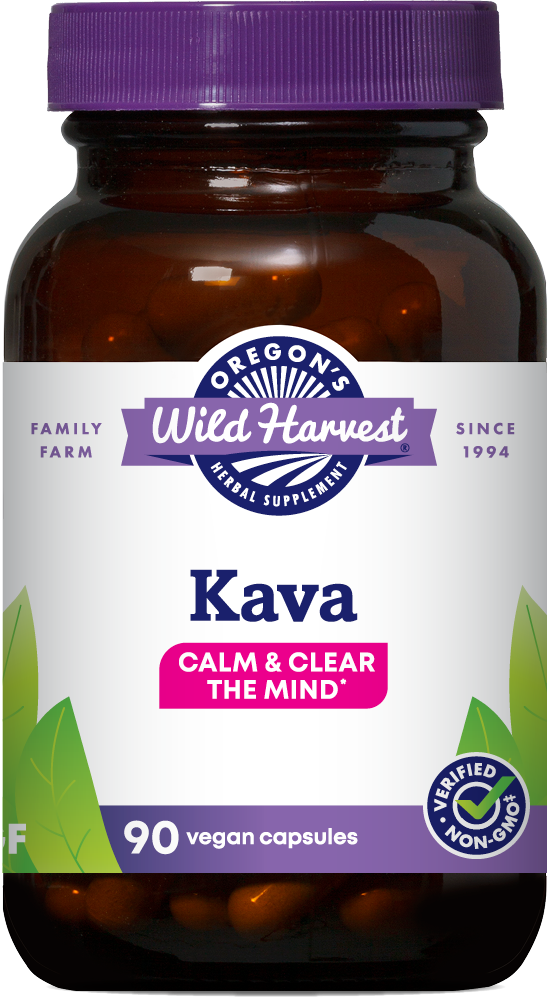 Kava 90ct capsules bottle front