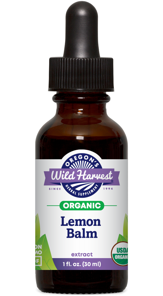 Lemon Balm organic 1oz extract bottle front