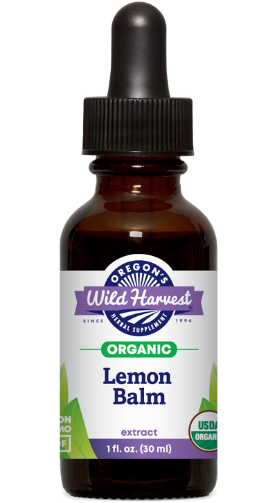 Lemon Balm organic 1oz extract bottle front