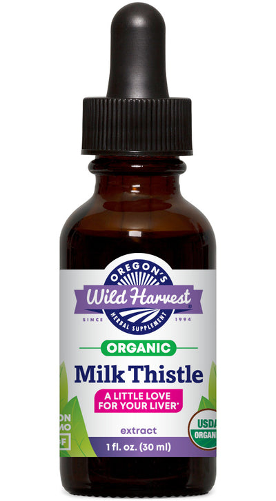 Milk Thistle organic 1oz extract bottle front