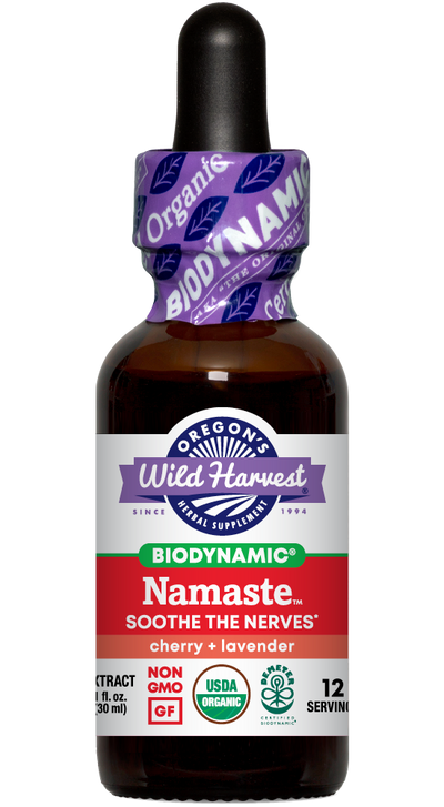 Namaste™ organic 1oz Biodynamic Herbal Tonic bottle front