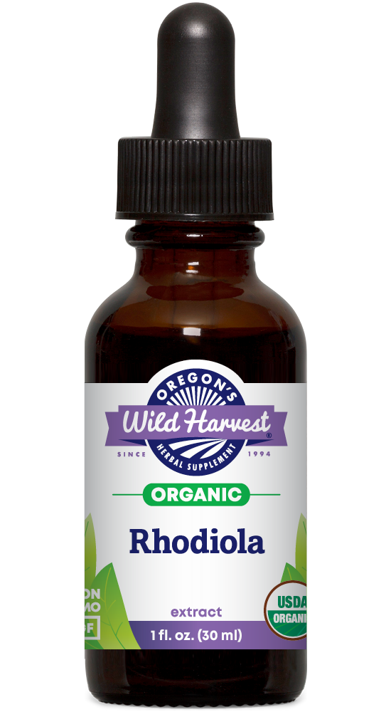 Rhodiola organic 1oz extract bottle front