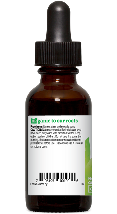 Rhodiola organic 1oz extract bottle left