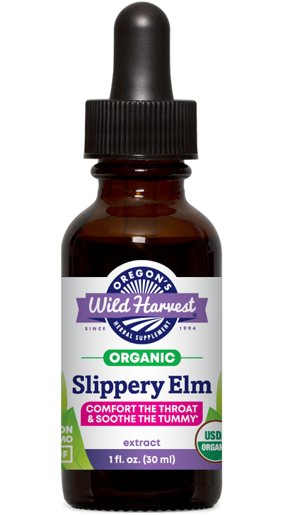 Slippery Elm organic 1oz extract bottle front